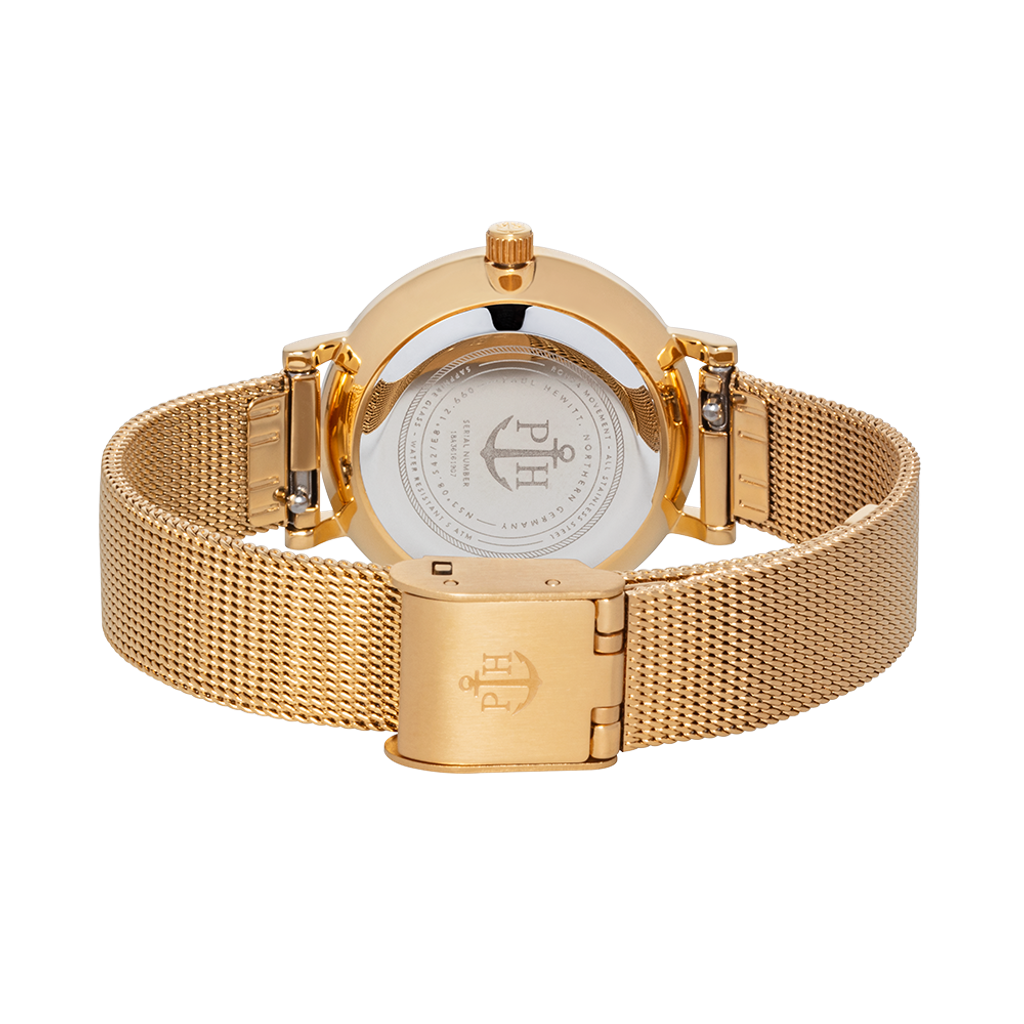 Paul Hewitt | Sailor Line Modest PH-SA-G-XS-B-45S | 藍面金框米蘭帶背面