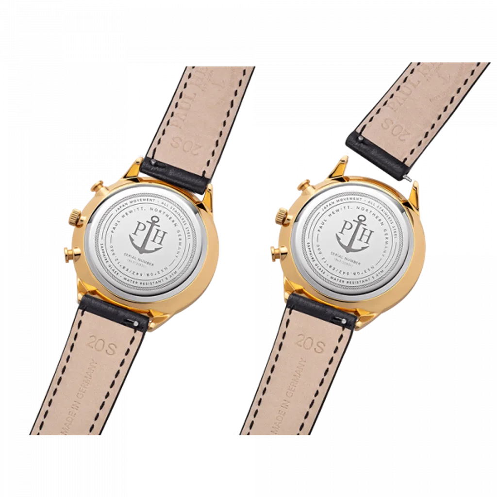 Paul Hewitt | Chrono Line PH-C-S-W-2M | 簡約風格計時腕錶背面細節