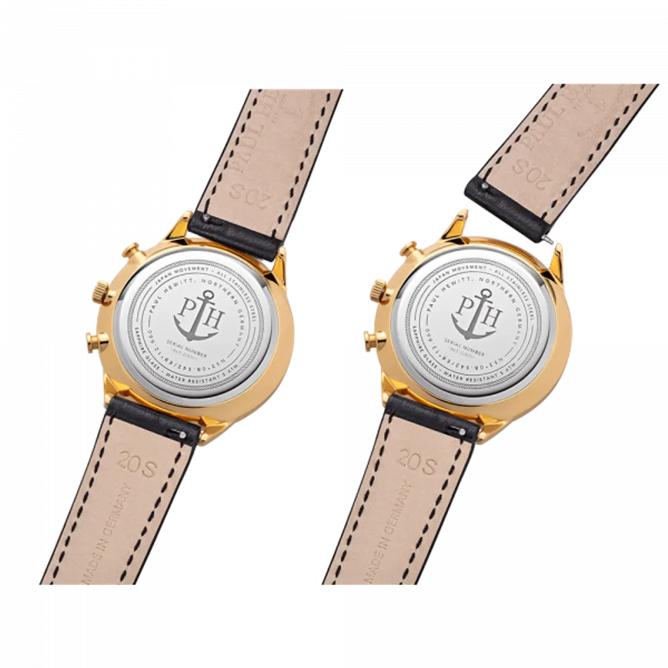 Paul Hewitt | Chrono Line PH-C-S-W-2M | 簡約風格計時腕錶背面細節