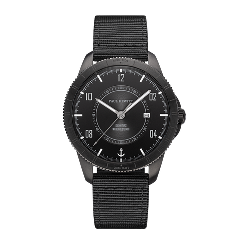 Front-2-Uhr-Tide-Runner-Pure-Black-Gun-Metal-Rubber-Schwarz