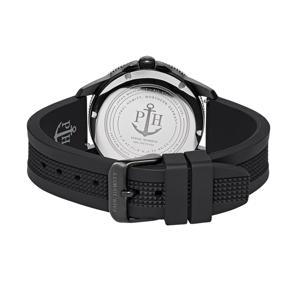 Ruck-Uhr-Tide-Runner-Pure-Black-Gun-Metal-Rubber-Schwarz