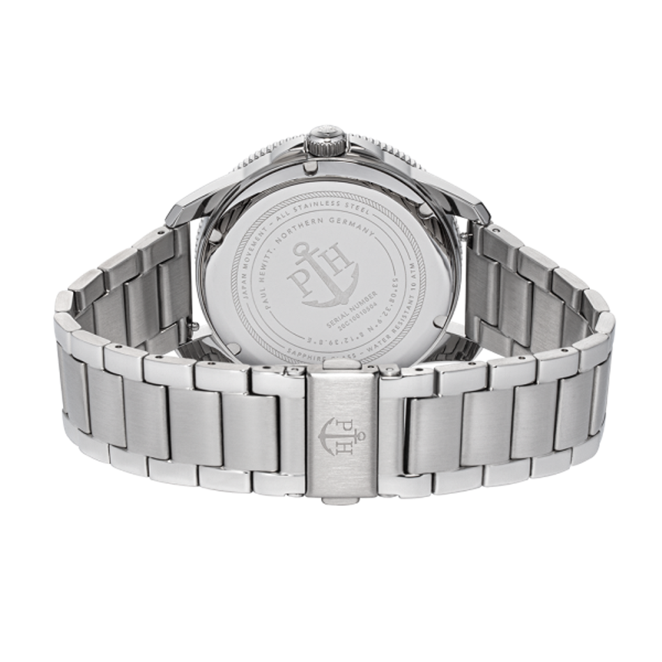 Paul Hewitt | Tide Runner PH002831 | 黑面不鏽鋼腕錶競艇男錶套組背面