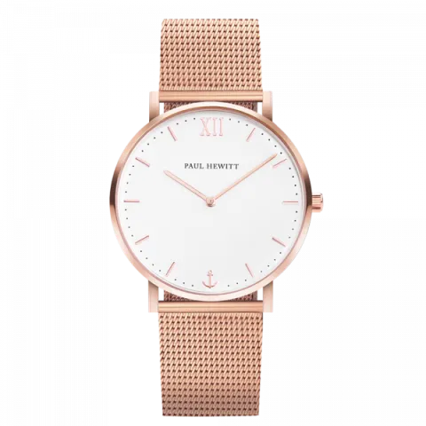 Paul Hewitt | Sailor Line PH-SA-R-SM-W-4S | 白面玫瑰金米蘭腕錶正面