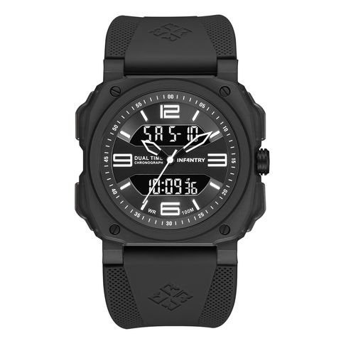 INF4NTRY | REVO47-AD01-BK | 方殼腕錶 機械鏤空 男錶 正面