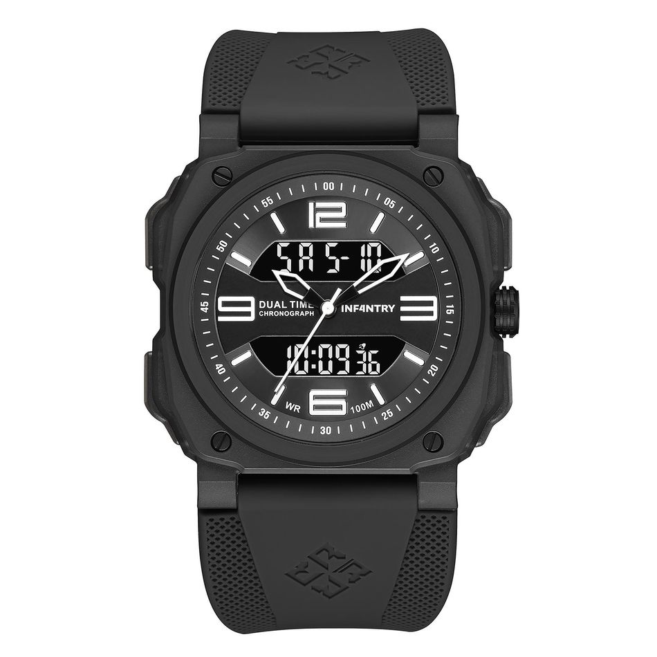 INF4NTRY | REVO47-AD01-BK | 方殼腕錶 機械鏤空 男錶 正面