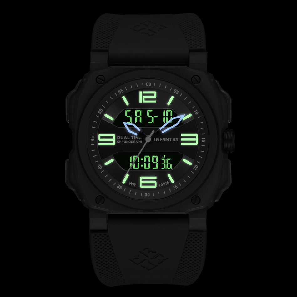 INF4NTRY | REVO47-AD01-BK | 方殼腕錶 機械鏤空 男錶夜光效果