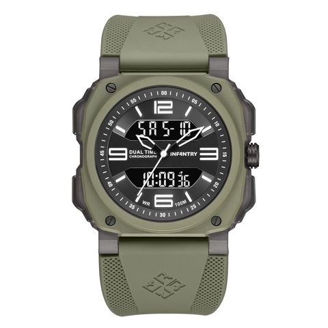 INF4NTRY | REVO47-AD01-GN | 方殼腕錶 機械鏤空 男錶 正面