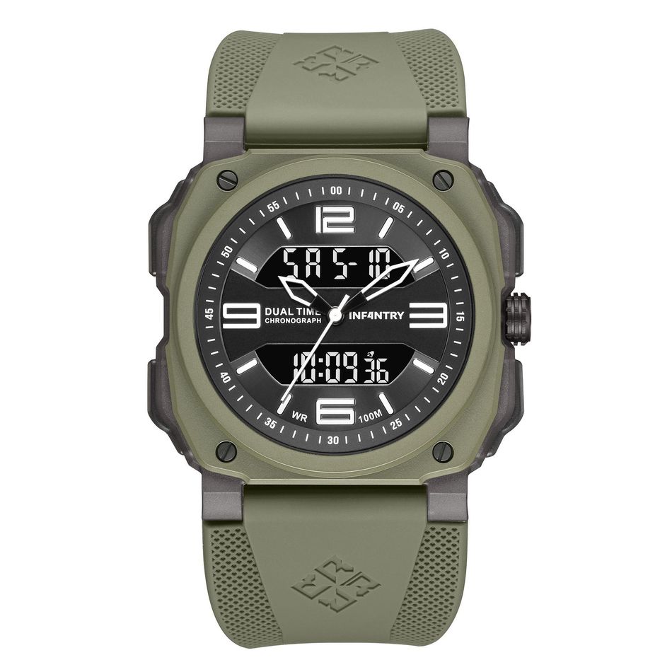 INF4NTRY | REVO47-AD01-GN | 方殼腕錶 機械鏤空 男錶 正面