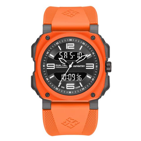 INF4NTRY | REVO47-AD01-OR | 橘色方殼腕錶 機械鏤空 男錶正面
