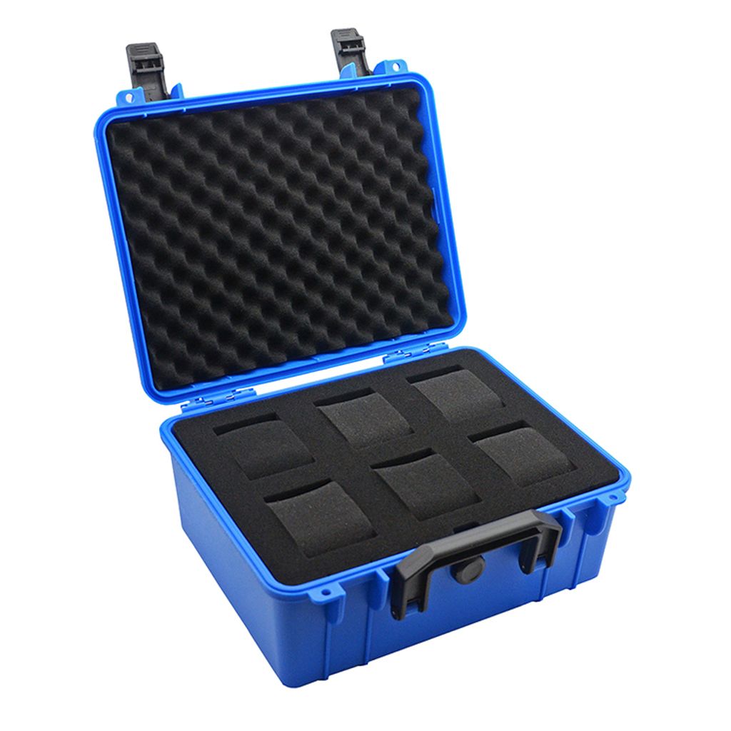 手錶收納盒  可攜帶式 藍色手提防撞手錶收納盒 攜帶方便錶盒 6入錶盒開蓋展示