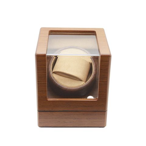 手錶收納盒  旋轉盒 機械錶盒 原木色 2入 機械腕錶自動上鍊盒 正面