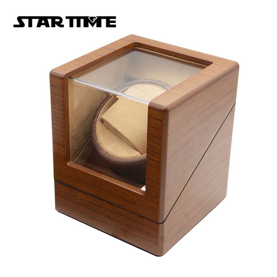 手錶收納盒  旋轉盒 機械錶盒 原木色 2入 機械腕錶自動上鍊盒 側面