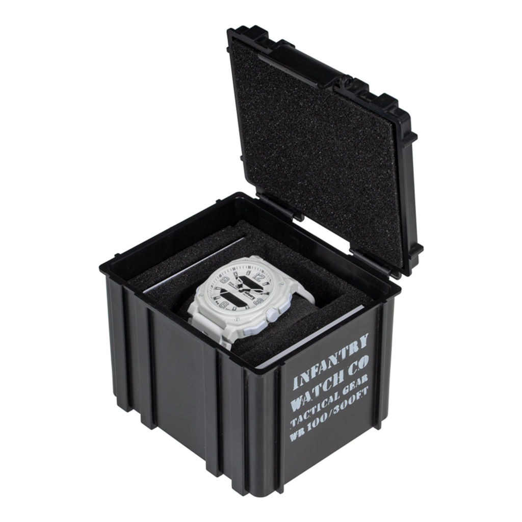 INF4NTRY |  REVO-AD-42WHT |  白色指針 白色方殼腕錶 雙顯式設計 女錶盒裝