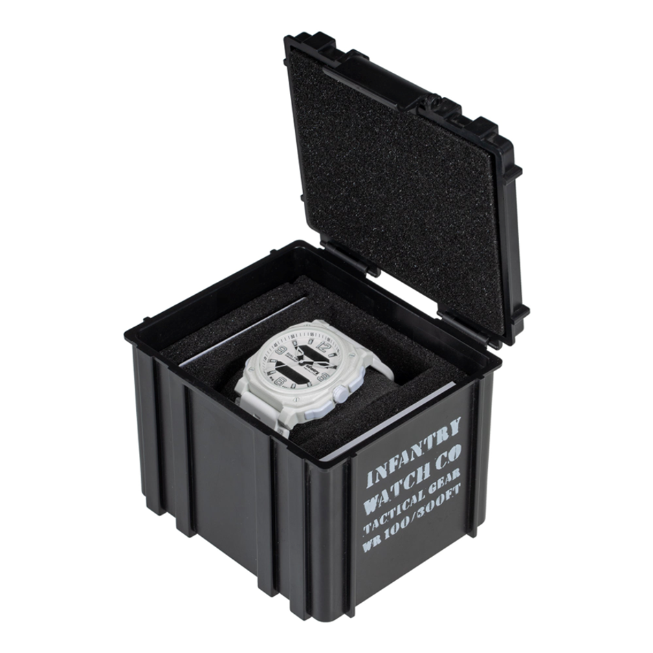 INF4NTRY |  REVO-AD-42WHT |  白色指針 白色方殼腕錶 雙顯式設計 女錶盒裝