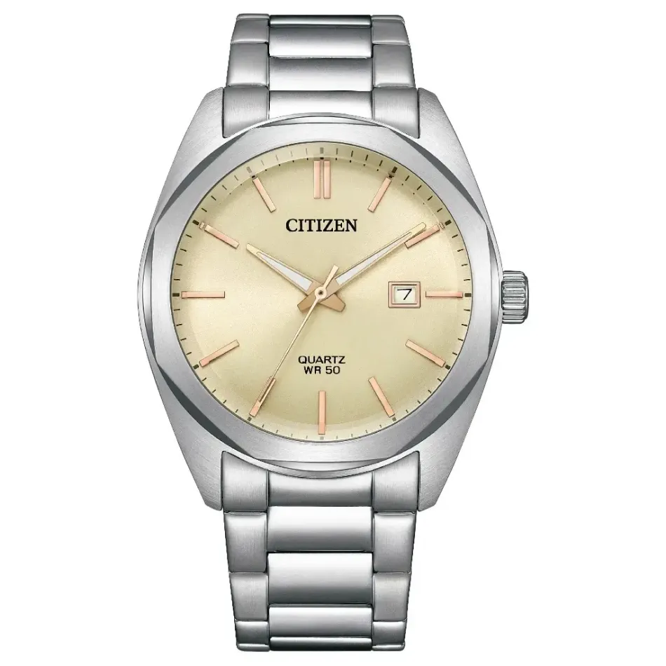 CITIZEN | 星辰GENT'S系列  BI5110-54B | 石英機芯 極簡設計 日期顯示 不鏽鋼錶帶錶殼正面