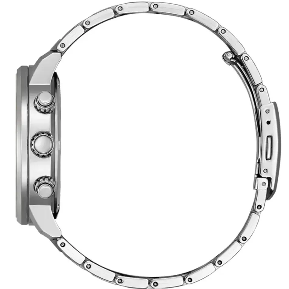 CITIZEN 星辰 | 亞洲限定款 CA0840-87X | 碼錶計時 白鋼 男錶 側面