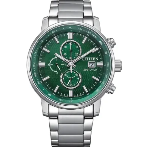 CITIZEN 星辰 | 亞洲限定款 CA0840-87X | 碼錶計時 白鋼 男錶 正面