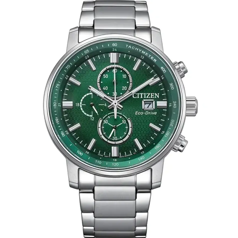 CITIZEN 星辰 | 亞洲限定款 CA0840-87X | 碼錶計時 白鋼 男錶 正面