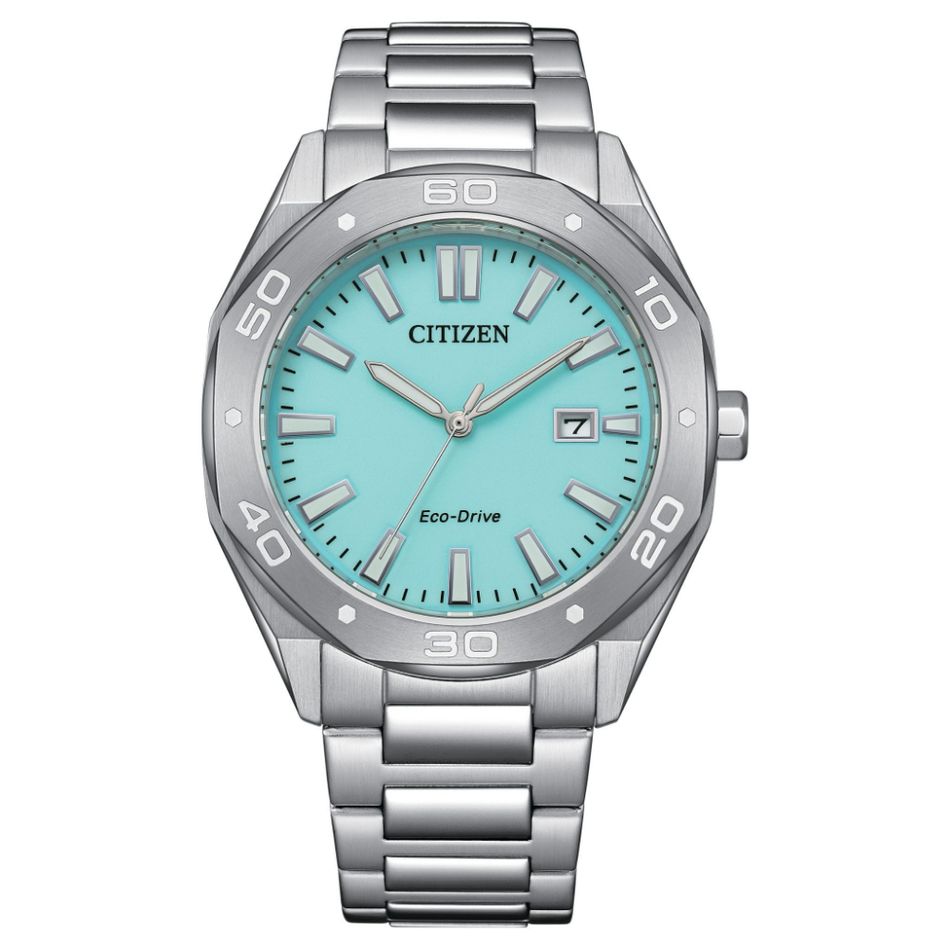 CITIZEN 星辰 | Gents系列 BM7631-87M |  藍夜 八角形格紋錶盤男士腕錶 藍面 正面