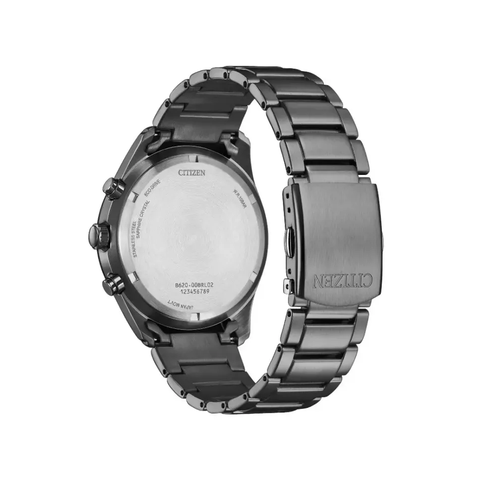 CITIZEN 星辰 | Chronograph系列 CA4677-50H | 槍灰色 三眼計時手錶 43mm 背面