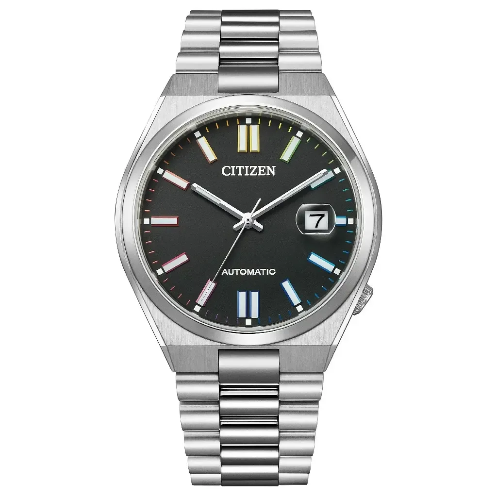 CITIZEN 星辰 I NJ0151-53E I 黑色彩虹刻度面 不鏽鋼錶帶 男錶 機械錶正面