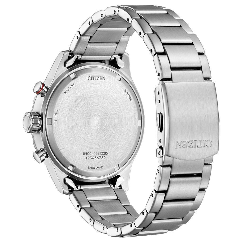 CITIZEN 星辰 | Chronograph 系列 AT2520-89L  | 藍面三眼光動能計時腕錶 男錶背面