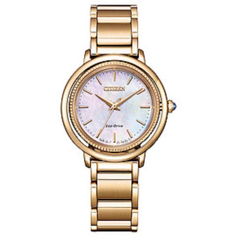 CITIZEN 星辰 | EM1103-86Y | 白蝶貝面板 光動能 廣告款 女錶 正面