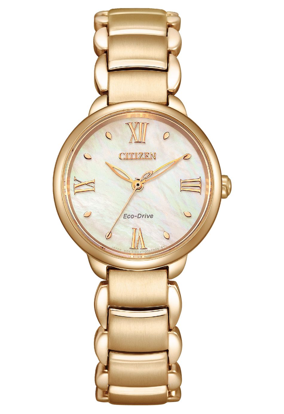 CITIZEN星辰 | L系列 EM0929-81Y | 聖誕節推薦錶 簡約優雅光動能大三針女錶 正面