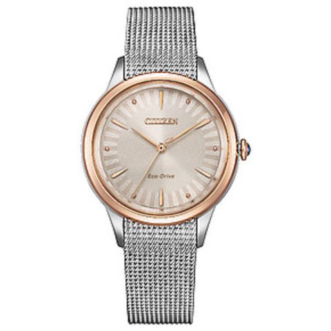 CITIZEN 星辰 | 亞洲限定款 EM1156-80X | 七夕情人節推薦款 光動能 廣告款 女錶正面