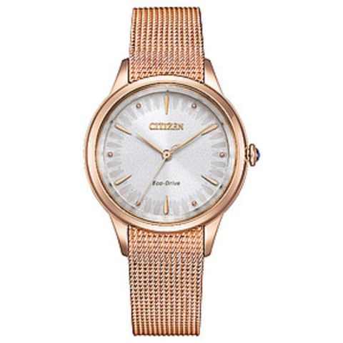 CITIZEN 星辰 | 亞洲限定款 EM1153-88A | 光動能 七夕情人節推薦款 廣告款 女錶 正面