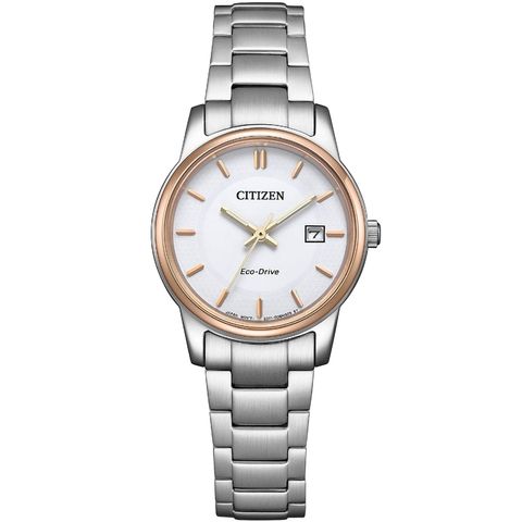 CITIZEN 星辰 I PAIR EW2319-71A I 對錶 光動能 簡約女錶 手錶正面