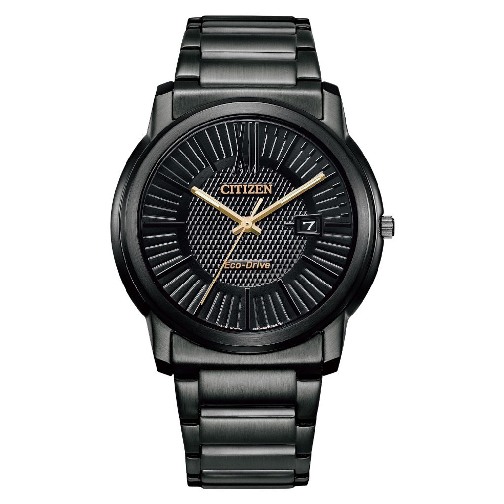 \CITIZEN 星辰 | PAIR系列 AW1217-83E | 經典簡約黑鋼 光動能腕錶 42mm 正面