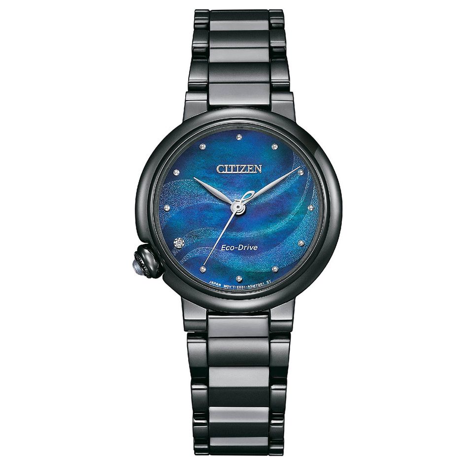 CITIZEN 星辰 | L系列 EM0915-86N | 天空藍光動能女錶 正面