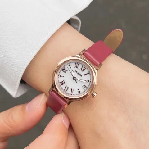 CITIZEN 星辰 | Wicca 公主系列 KH4-963-14 | 羅馬數字款 太陽能女錶  實戴細節