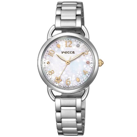 CITIZEN星辰 | Wicca 公主系列 KP6-014-21 | 白蝶貝 太陽能腕錶 正面