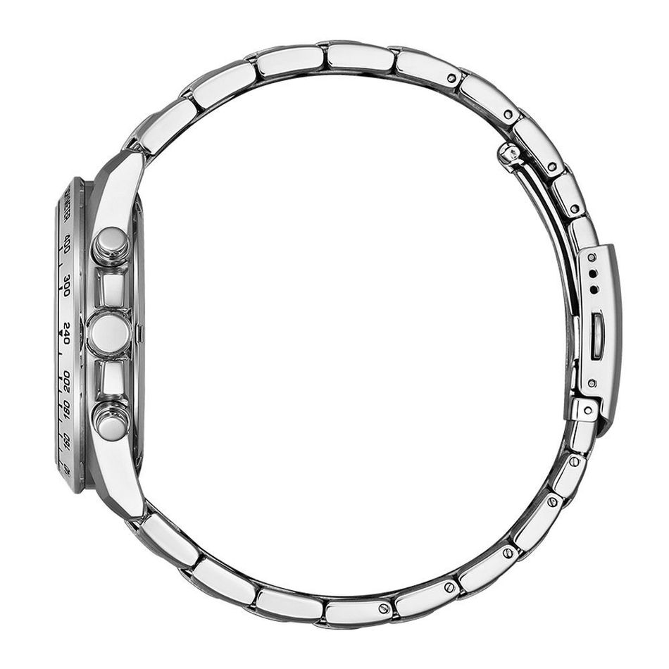 CITIZEN星辰 | Chronograph系列 AN8230-59L | 冰藍錶面 銀錶帶 運動潮男計時石英腕錶 44mm 側面