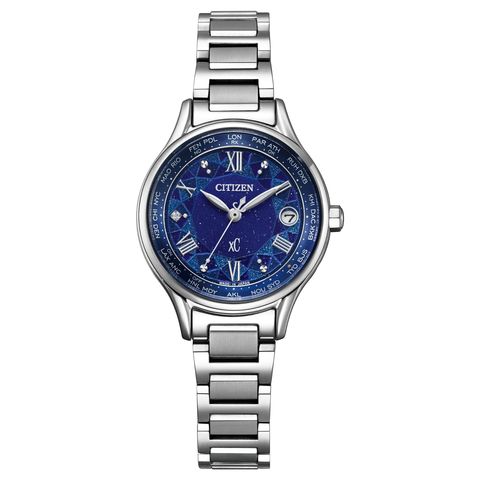 CITIZEN星辰 | XC系列 EC1160-71L | 限量 冬日琉光 鈦金屬 光動能電波女錶 28mm 正面
