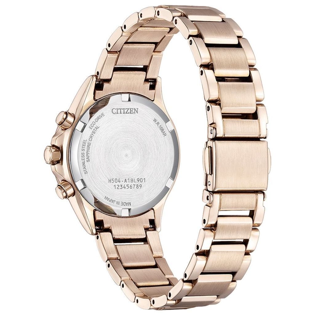 CITIZEN星辰 | XC系列 FB1405-58A | 玫瑰金 光動能計時女錶 32.5mm  背面