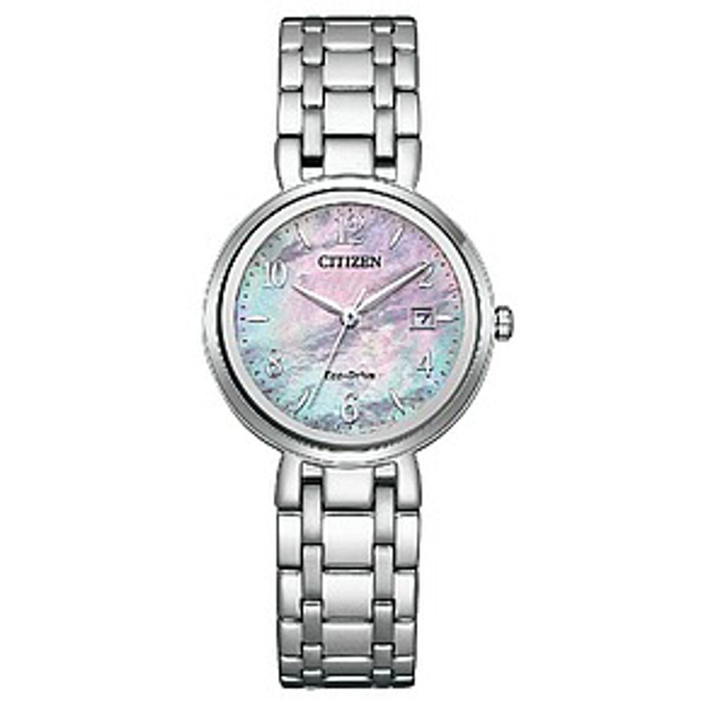 CITIZEN星辰 | LADY'S系列 EW2690-81Y | 女錶光動能 貝殼面錶盤 經典手錶28mm 正面