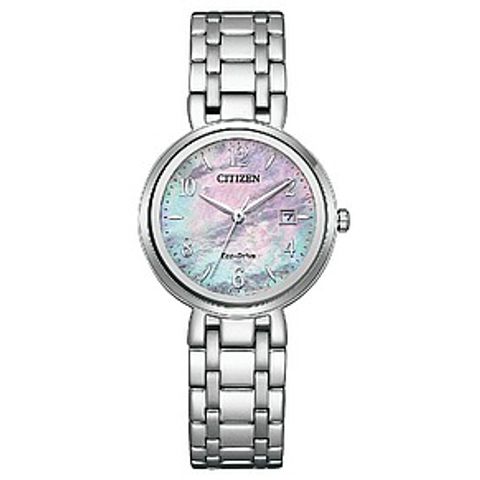 CITIZEN星辰 | LADY'S系列 EW2690-81Y | 女錶光動能 貝殼面錶盤 經典手錶28mm 正面