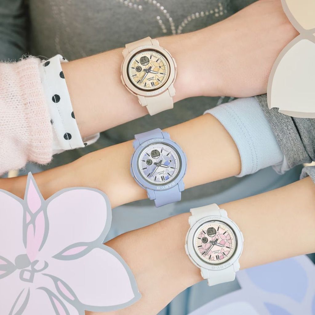 CASIO BABY-G | BGA-290FL-2A | 精緻優雅花卉 雙顯錶 女錶 實戴展示系列圖