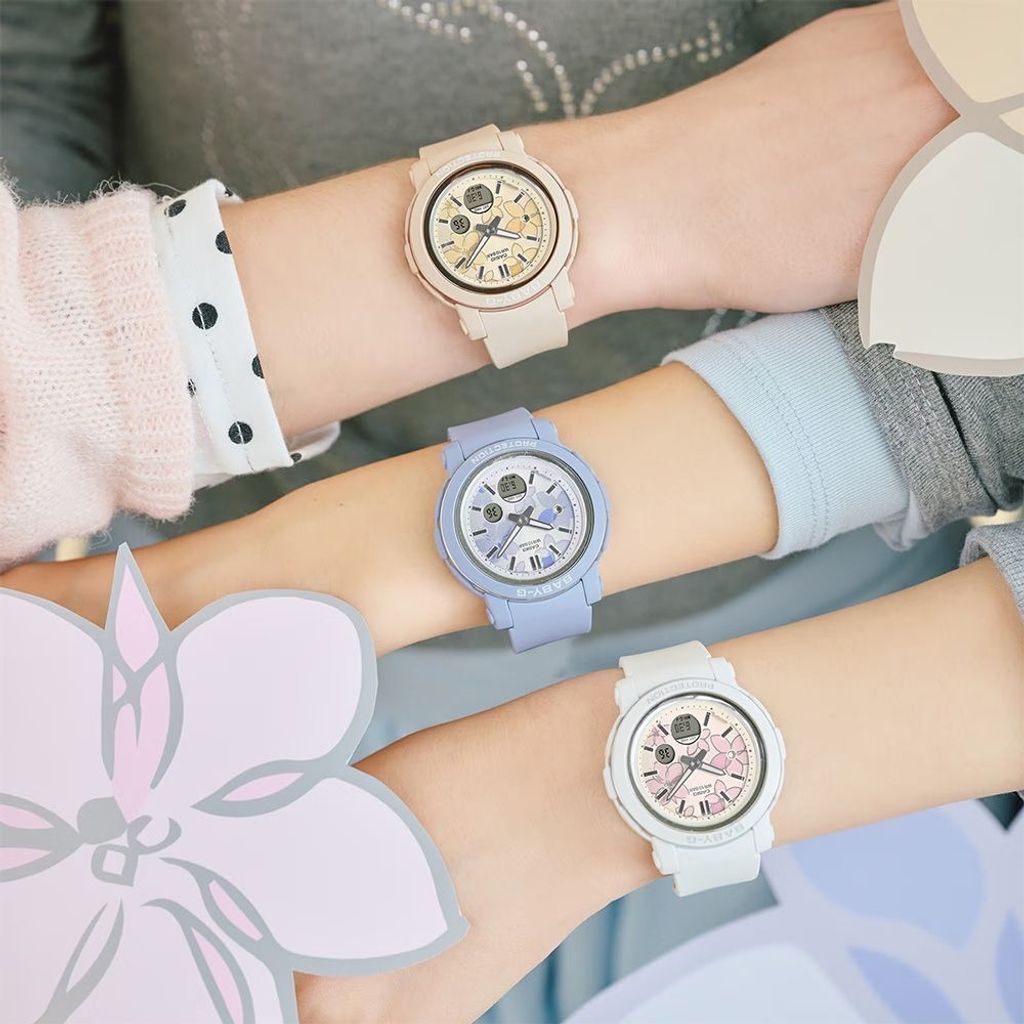 CASIO BABY-G | BGA-290FL-7A | 優雅花卉雙顯女錶 白粉色 電子錶 手錶 實戴展示系列圖
