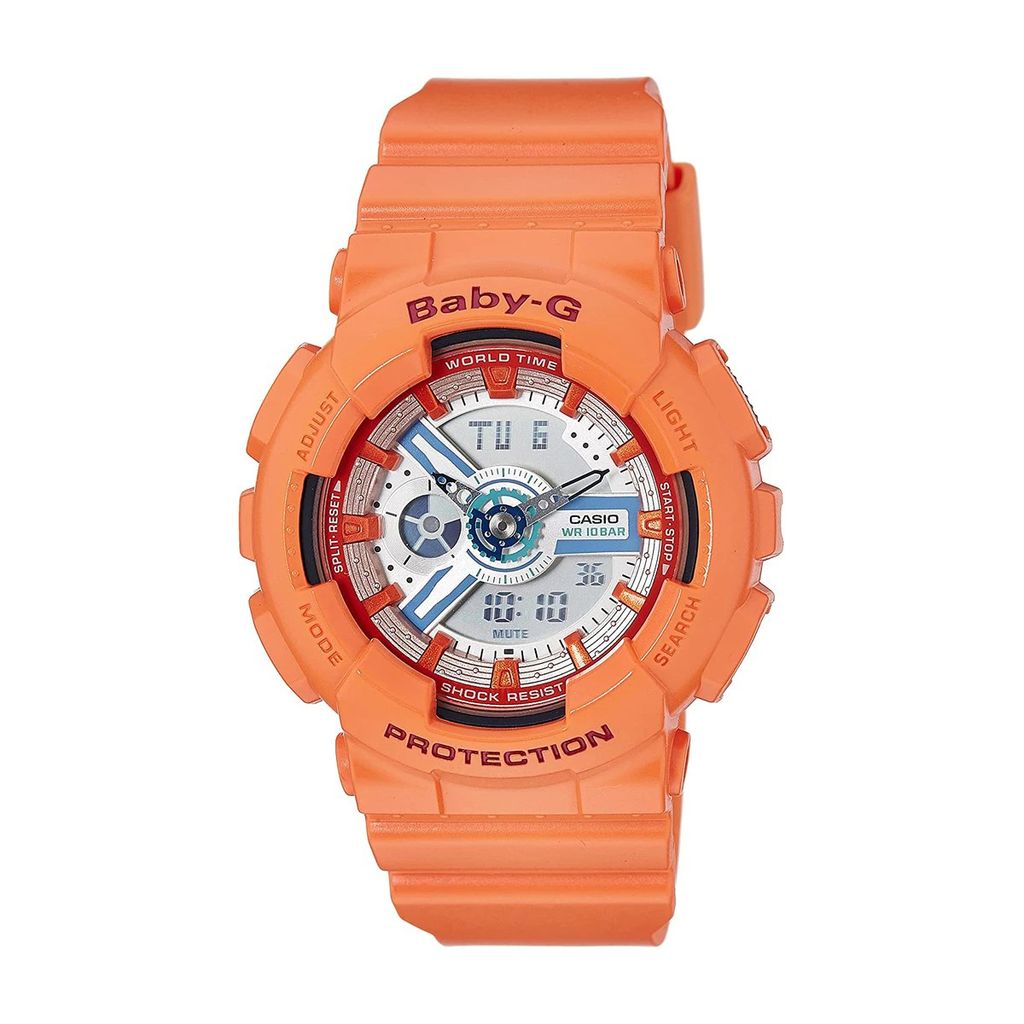 CASIO | BABY-G系列 BA-110SN-4A | 亮彩活力橘 運動潮流錶 正面