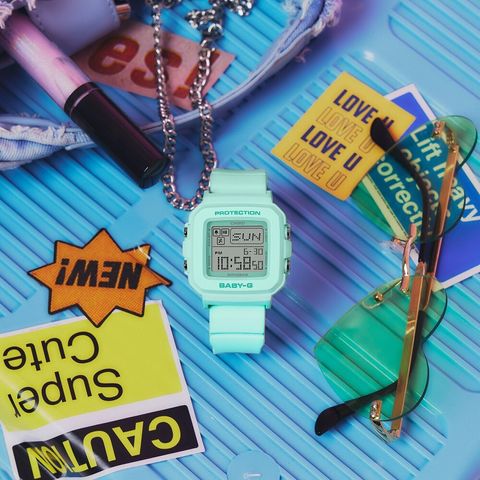 CASIO | BABY-G系列 BGD-10-3DR | 繽紛時尚 電子顯示 薄荷綠 電子錶 正面展示