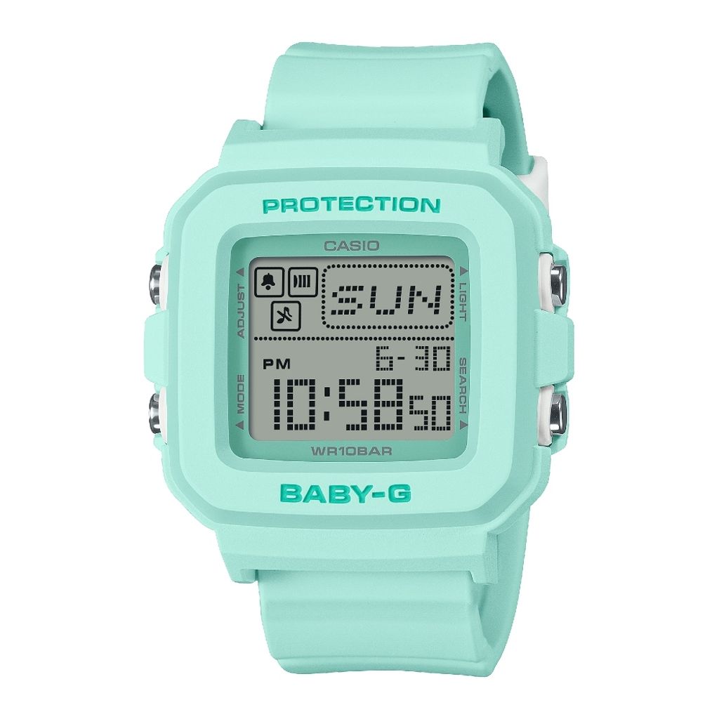 CASIO | BABY-G系列 BGD-10-3DR | 繽紛時尚 電子顯示 薄荷綠 電子錶 正面