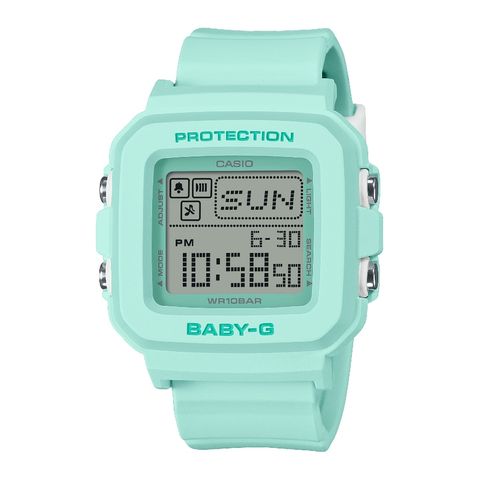 CASIO | BABY-G系列 BGD-10-3DR | 繽紛時尚 電子顯示 薄荷綠 電子錶 正面