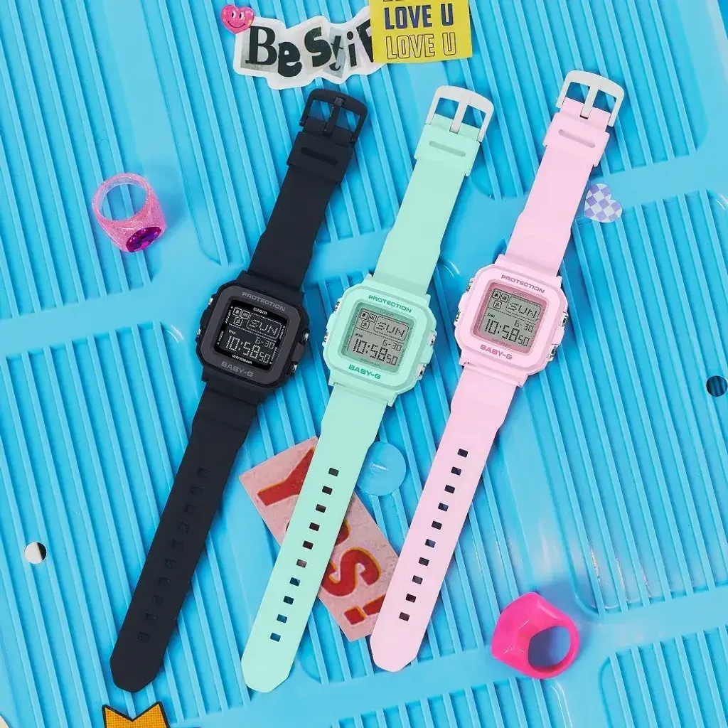 CASIO | BABY-G系列 BGD-10-4DR | 繽紛時尚 電子顯示 糖果粉 電子錶 平攤展示