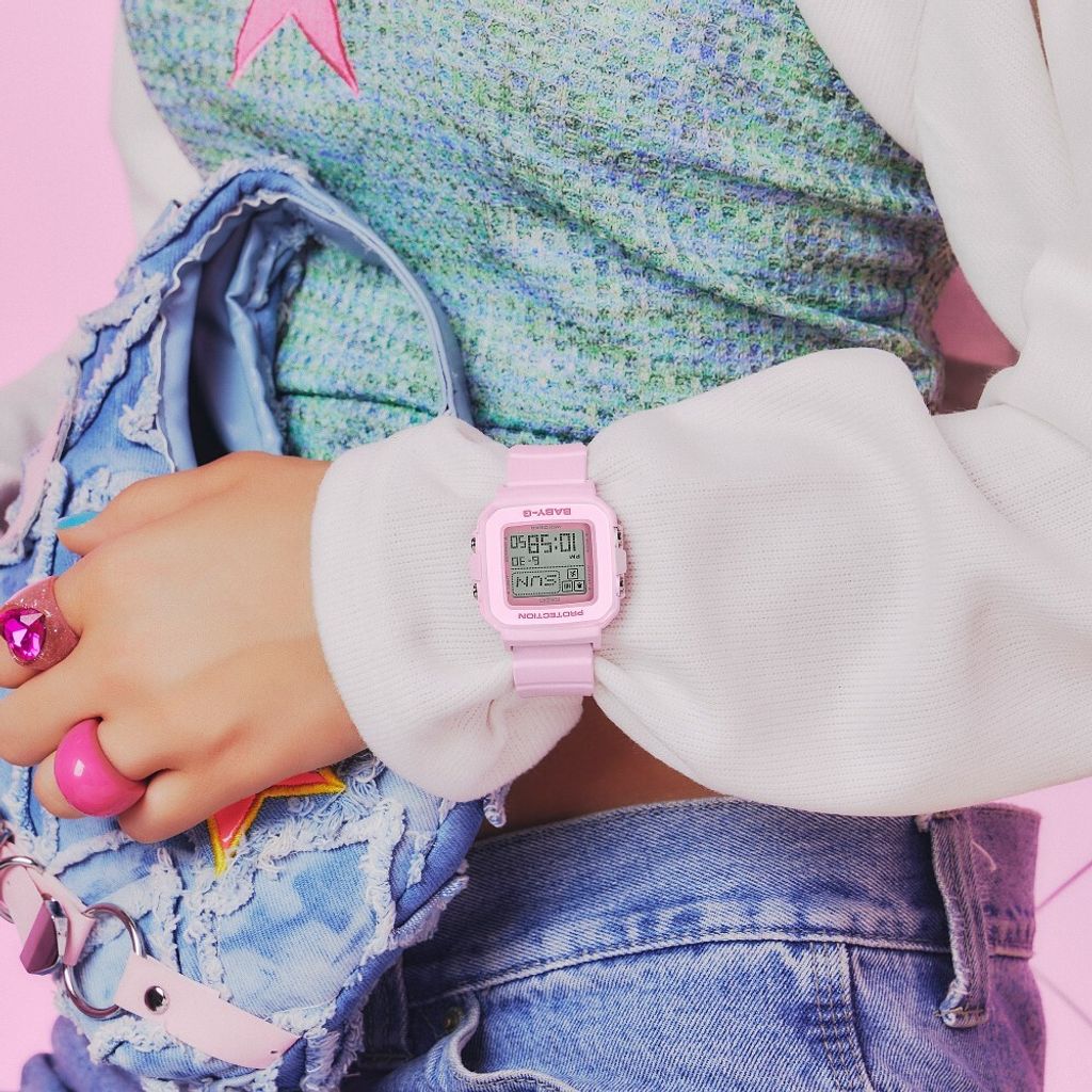 CASIO | BABY-G系列 BGD-10-4DR | 繽紛時尚 電子顯示 糖果粉 電子錶 實戴展示