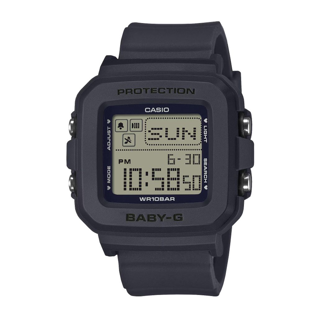 CASIO BABY-G | G+PLUS BGD-10KH-2C | 黑色 方形飾品電子錶 正面