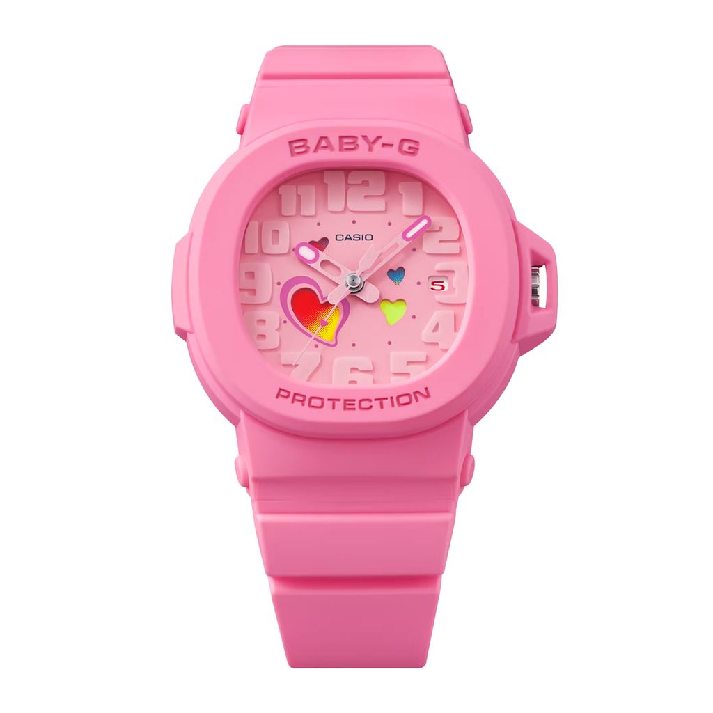 CASIO BABY-G | 俏皮愛心系列 BGA-10-4A | 粉色 繽紛時尚腕錶 錶面細節